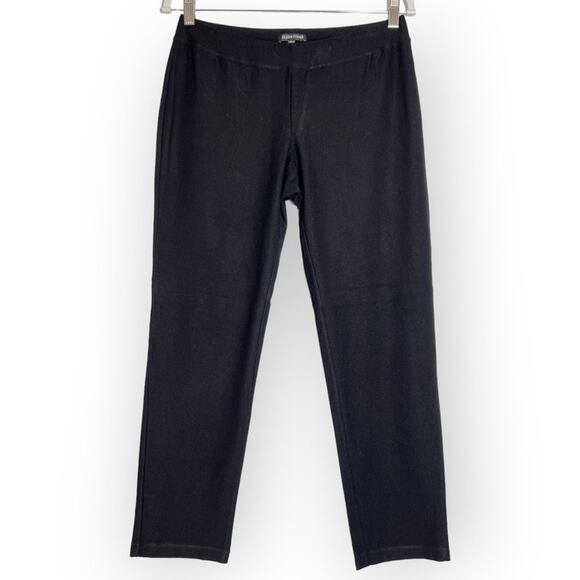 Eileen Fisher System Washable Stretch Crepe Slim Pant SIZE S Black Pullon USA - Picture 1 of 9